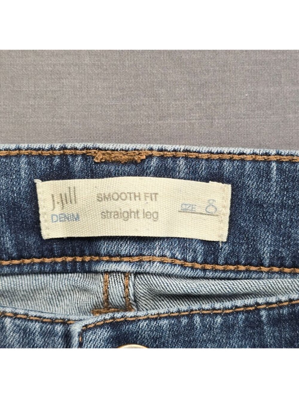 J Jill Womens Size 8 Straight Leg Denim Jeans Smooth Fit Blue Stretch - Picture 2 of 6
